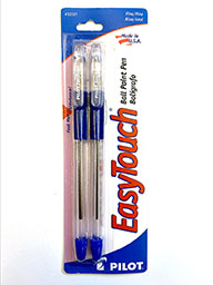 Easy Touch Pilot Pen 2 Pk Blue Fine Pt