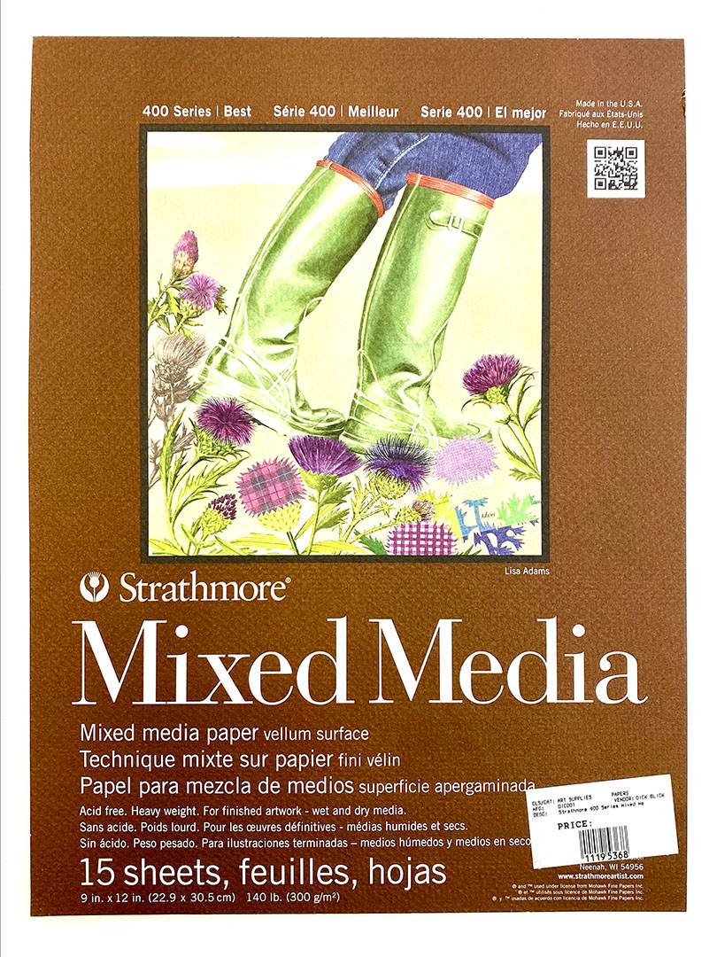 Strathmore Mixed Media Pad 9 x12, 140 lb, 15 pg, 400 Series (SKU 11195368345)