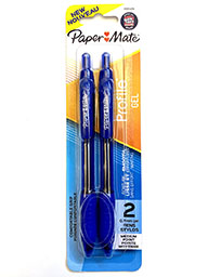 Papermate Retractable Gel Pen Blue Ink 2 Pk