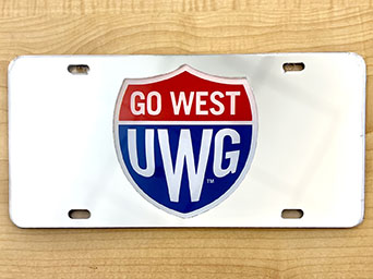 Go West Shield Emb License  Plate