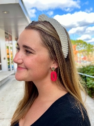 RED LOOP WITH GOLD POST EARRINGS